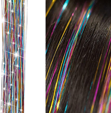 Glitter Hair Tinsel Clip-Ins – 20” Princess Sparkle ✨