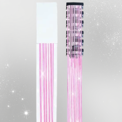 Glitter Hair Tinsel Clip-Ins – 20” Princess Sparkle ✨